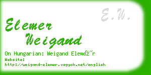 elemer weigand business card